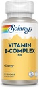SOLARAY Vitamina B Complex 50 mg - Vitamine di energia cellulare - Metabolismo e Nerve Assistenza sanitaria con Vitamina B12, Vitamina B1, B6, Niacina, Acido Folico, Biotina e altre Vitamine B - Vegan, 50 VegCaps