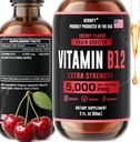 HERBIFY Vitamina B12 Integratori energetici multivitaminici metilati per le donne e gli uomini - Liquido B12 Vitamine 5000 Mcg Methylcobalamin - Supporto energetico e Immune Salute Vitamina liquida 2 Oz