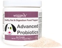 waggedy probiotici avanzati Gut & Digestion Food Topper — Enzimi digestivi w/Papaya — Polvere probiotica — Supplemento per cani polvere — Prodotti per cani oltre 6 settimane (114g)