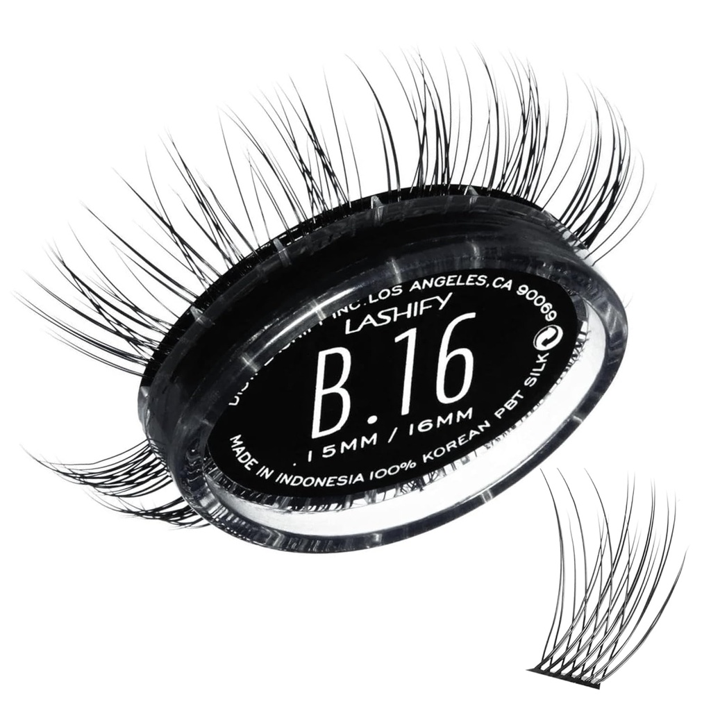 Lashify Bold 16mm Gossamer Eyelash Extensions Refill, Nero, DIY False Lashes per un look naturale