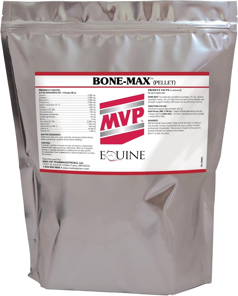MVP Bone-Max polvere per la salute e lo sviluppo del cavallo Bone - Nutrienti essenziali per le prestazioni e i giovani cavalli in crescita (6lb)