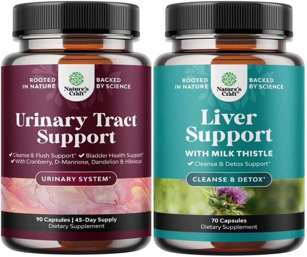 Bundle di D capsule di mannosio con polvere di succo di mirtillo & Dandelion per la salute del tratto urinario e supporto del fegato Latte Thistle Supplementi con radice di leone, colina, barbabietola & estratto di carciofo