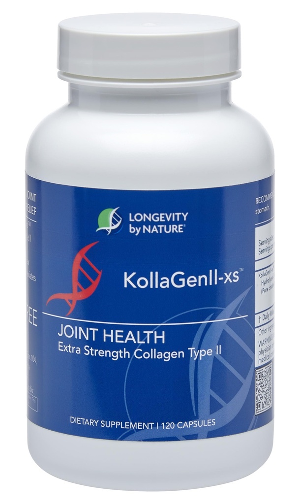 Longevità di Natura KollaGen II-xs - Collage con Glucosamina e Condroitina, 120 capsule Integratore alimentare