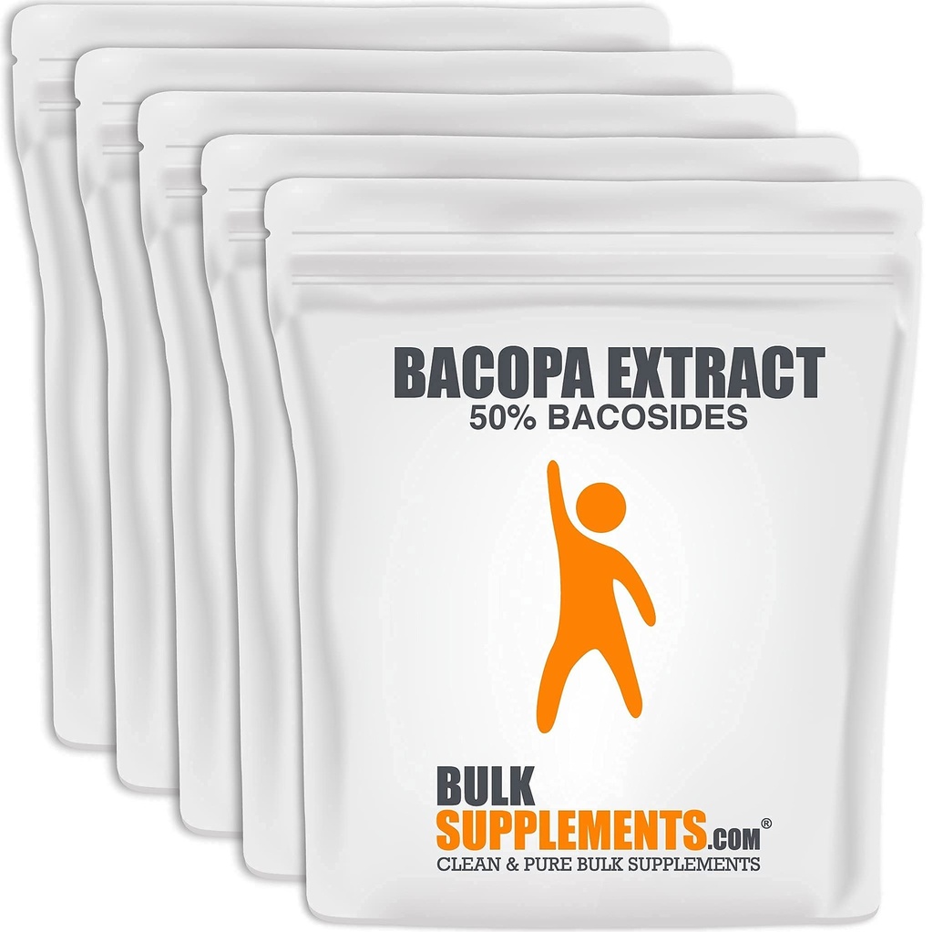 BulkSupplements.com Bacopa Estratto di polvere - Bacopa Monnieri Supplemento, Bacopa Powder - Bacopa Supplements, Vegan & Gluten Free, 500mg per Serving, 5kg (11 lbs) (Pack of 5)