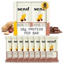 Barre vegetali Vegan Healthy Protein Bars, Con Greens (Peanut Cacao Crunch, 8 Bars) – Solo ingredienti reali, Zero Aggiunto Zucchero, senza glutine, senza latticini