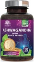 Ashwagandha Supplementi 2100mg - Polvere di Ashwagandha ad alta resistenza e estratto di radice con pepe nero per l'assorbimento massimo, integratori di antiossidante a base di erbe per le donne e gli uomini, Vegan, non OGM - 120 capsule