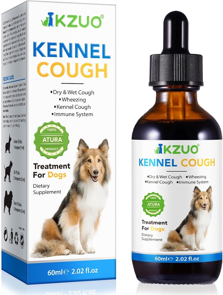 Trattamento della tosse del cane - Gocce della tosse del Kennel per i cani, 100% integratore naturale della tosse per i cani, supplemento di Allergy Relief per i cani, gocce di erbe per tutte le razze e dimensioni