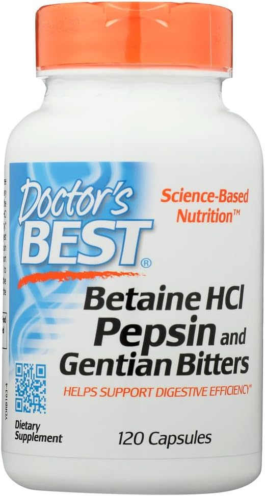 Medici Miglior Betaine HCL Pepsin e Bitter Genziani, senza glutine, 120 capsule (Pack of 1)