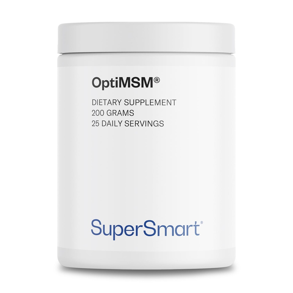 Supersmart OptiMSM (Principata e alta purezza) - Methyl-Sulfonyl-Methane MSM Integratore della polvere | Vegan & Gluten Free - 200 g
