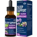 Valerian Sleep Support Drops, Gotas de Pasiflora y Valeriana y Lavanda para Dormir Profundamente rapido. Passion Flower & Lavender Extract Liquid Tincture per il sonno veloce e sonoro. 2oz