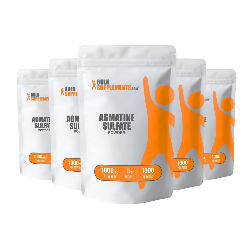 BulkSupplements.com Polvere di solfato di agmattina - Supplemento di ossido nitrico, solfato di agmattina 1000mg - senza glutine e senza glutine, 1000mg per porzione, 5kg (11 lbs) (confezione di 5)