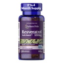 Pride Premium Resveratrol Youth GuardTM 100mg di Puritan, integratore alimentare per il sistema immunitario, antiossidante, metabolismo dello zucchero, flusso sanguigno e supporto vascolare della funzione, 120 Softgel a rilascio rapido