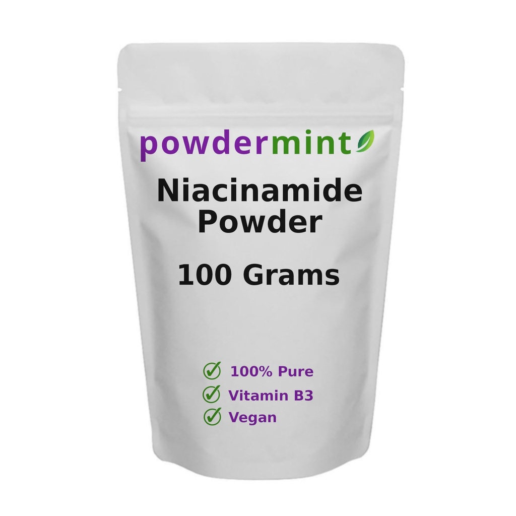 Polvere di niacinamide (Vitamin B3) Polvere di niacina pura 500 mg Flush-Free Supplement (100 Grammi)