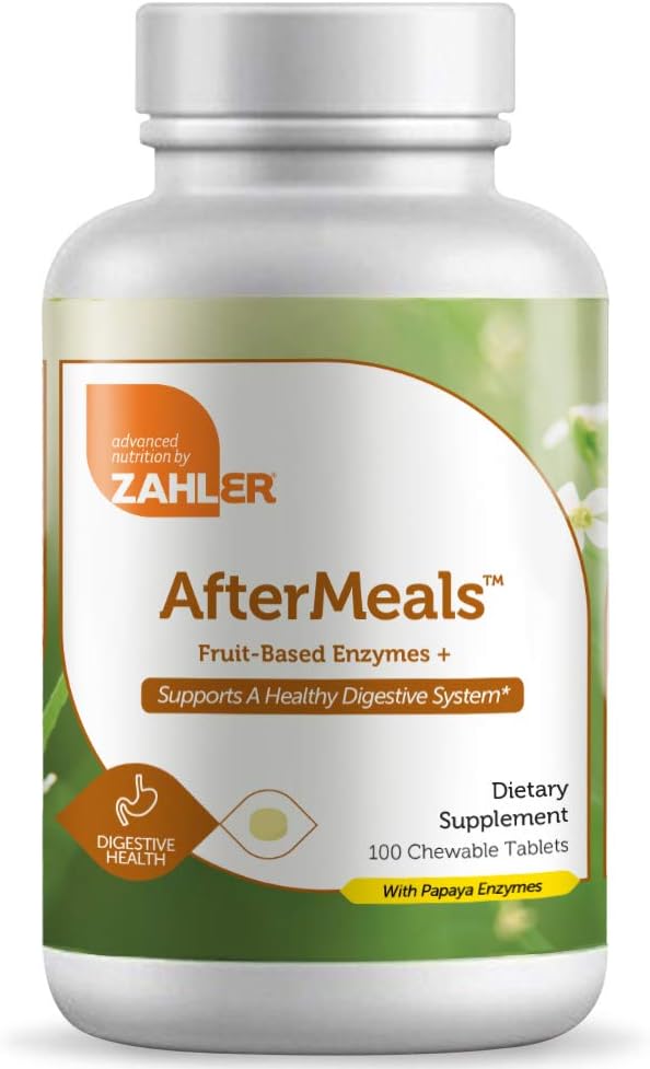 Zahler AfterMealsTM, Enzimi a base di frutta+, 100 compresse da masticare