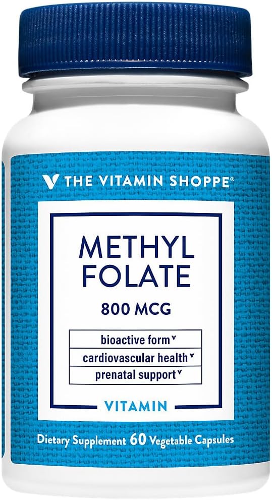 La vitamina Shoppe Methylfolate per la salute delle donne - supporto prenatale & sviluppo del bambino - 800 MCG (60 capsule vegetali)