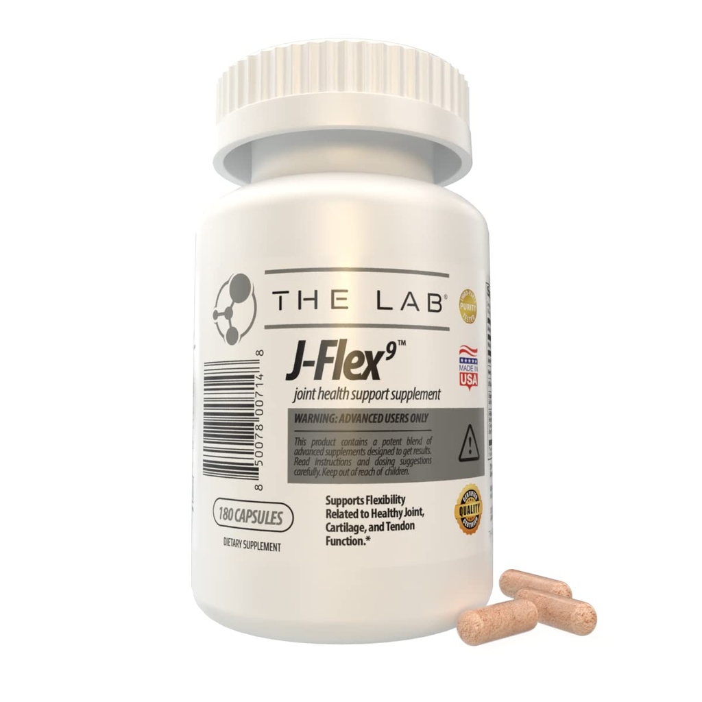 J-FLEX9 Advanced Joint Health Supplement + Cartilage Support & Tendon Funzione | Gli ingredienti includono: Condroitina, Glucosamina, MSM, Curcumina, Boswellia Serrata, Collagen. Made in Italy