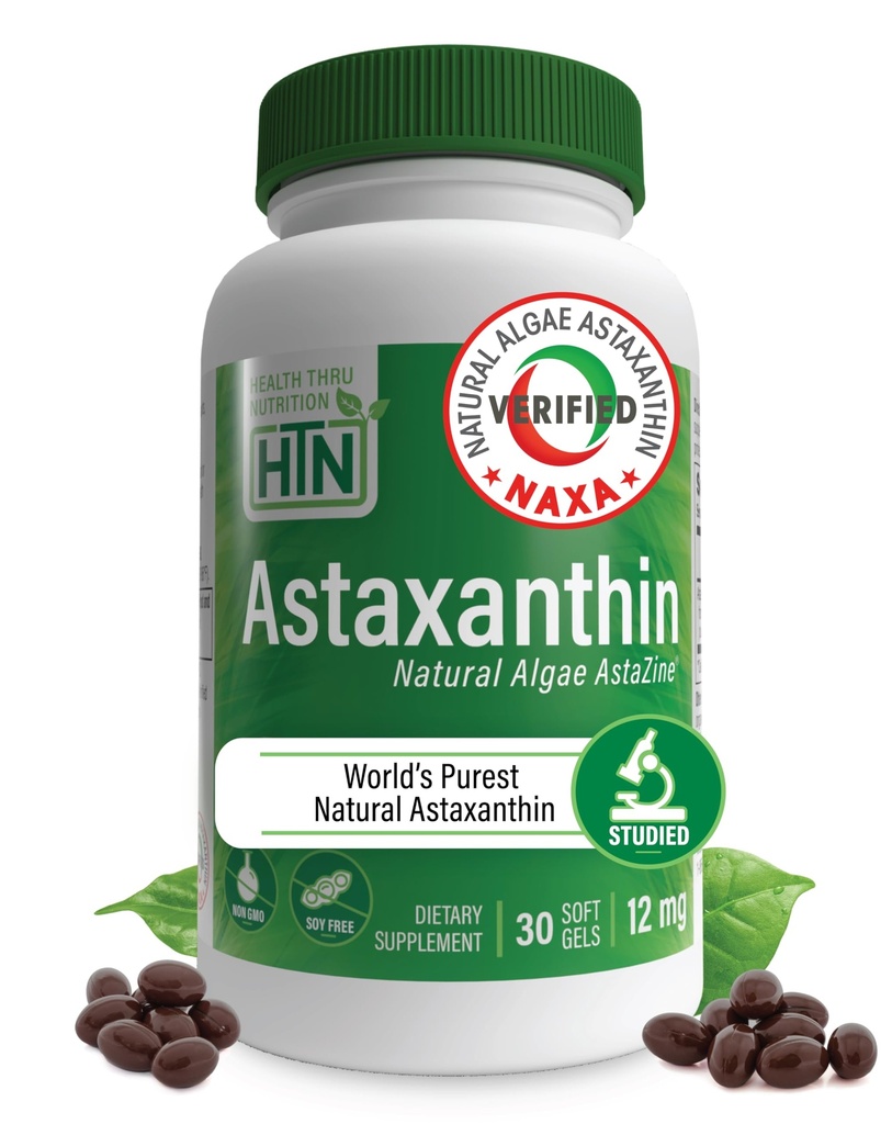 Alimentazione Astaxantina Triple Strength 12mg Supplement 30 Softgels | AstaZine da Algae Organically Cresciuto in Pristine Himalayan Water | Skin and Vision Support