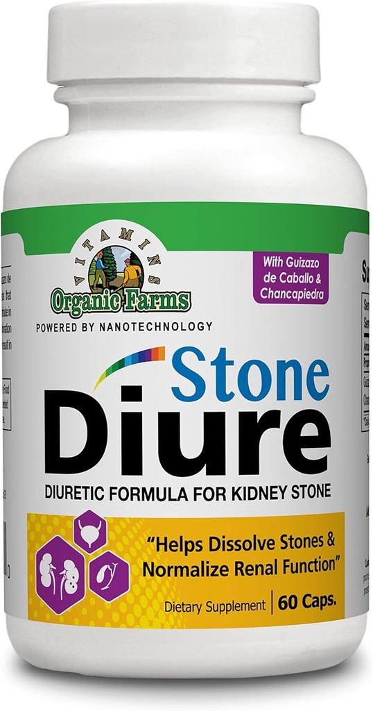 Pietra Diure - 60 Caps - Formula Diuretica - 100% Naturale - Supplemento Dietetico