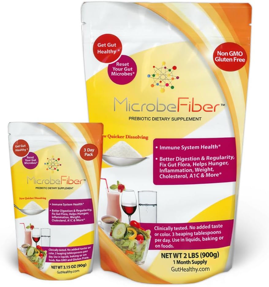 Prebiotic Soluble Fiber - Reset Gut Microbes & Get Gut Healthy - 30 giorni di alimentazione con Bonus 3-Giorni Pack