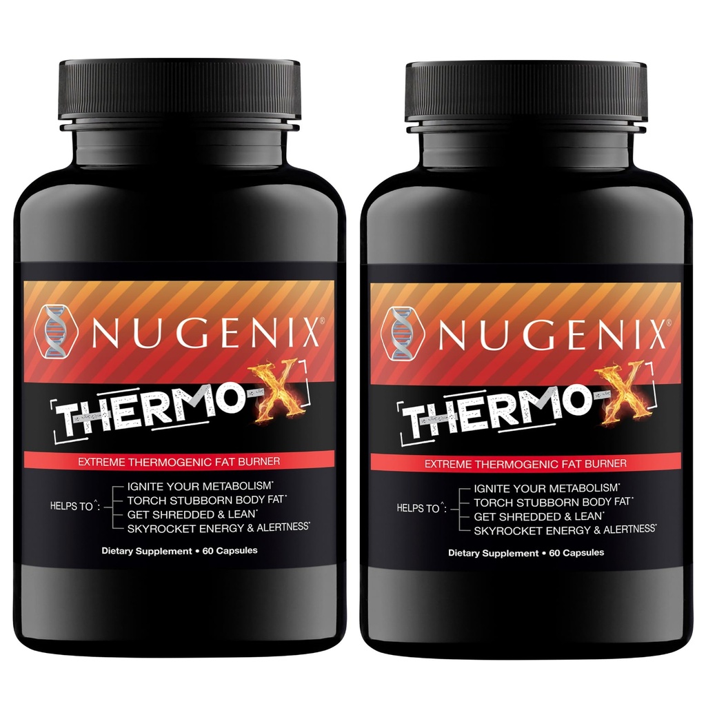 Nugenix Thermo-X: Integratore di bruciatore grasso termogenico per gli uomini, Acceleratore metabolico estremo, 120 conte