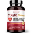 ZEBORA CoQ10-300mg-Softgels con PQQ, BioPerine & Omega-3, 120 Serve Coenzima Q10 (Ubiquinone) Supplemento per l'assorbimento elevato, potente-antiossidante, Support Heart-Health & Energy-Production