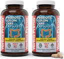 Yerba Prima Prebiotic Colon Care Capsules, 400 Caps (Pack of 2) - Cinque Forms of Dietary Fiber Supplement - Healthy Soluble & Insoluble Fibers for Regularity & Digestive Support