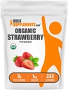 BulkSupplements.com Polvere di fragola organica - polvere di frutta da fragole biologiche - No Sugar Aggiunto & Gluten Free, 3g per porzione, 1kg (2.2 lbs) (Pack of 1)