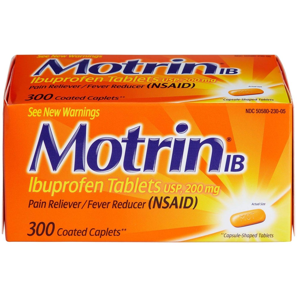 Motrin Ib Ibuprofen Tablets Pain Fever Reliever: 300 Capelli Rivestiti