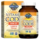 Giardino della vita Vitamina D, Vitamina D3, Vitamina D 2000 IU, Alimenti integrali crudi D3 Integratori con clorella, frutta, verdura e probiotici per la salute biologica e immunitaria, 60 capsule vegetariane