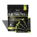 Pacchetti di bacchette di elettrolito potenziati (Lime di lemone | 20 pacchetti) w/ 0 Zucchero +BCAAs +B-Vitamins Integratore elettrolitico w Potassium Zinc & Magnesio per l'idratazione - Keto Electrolytes