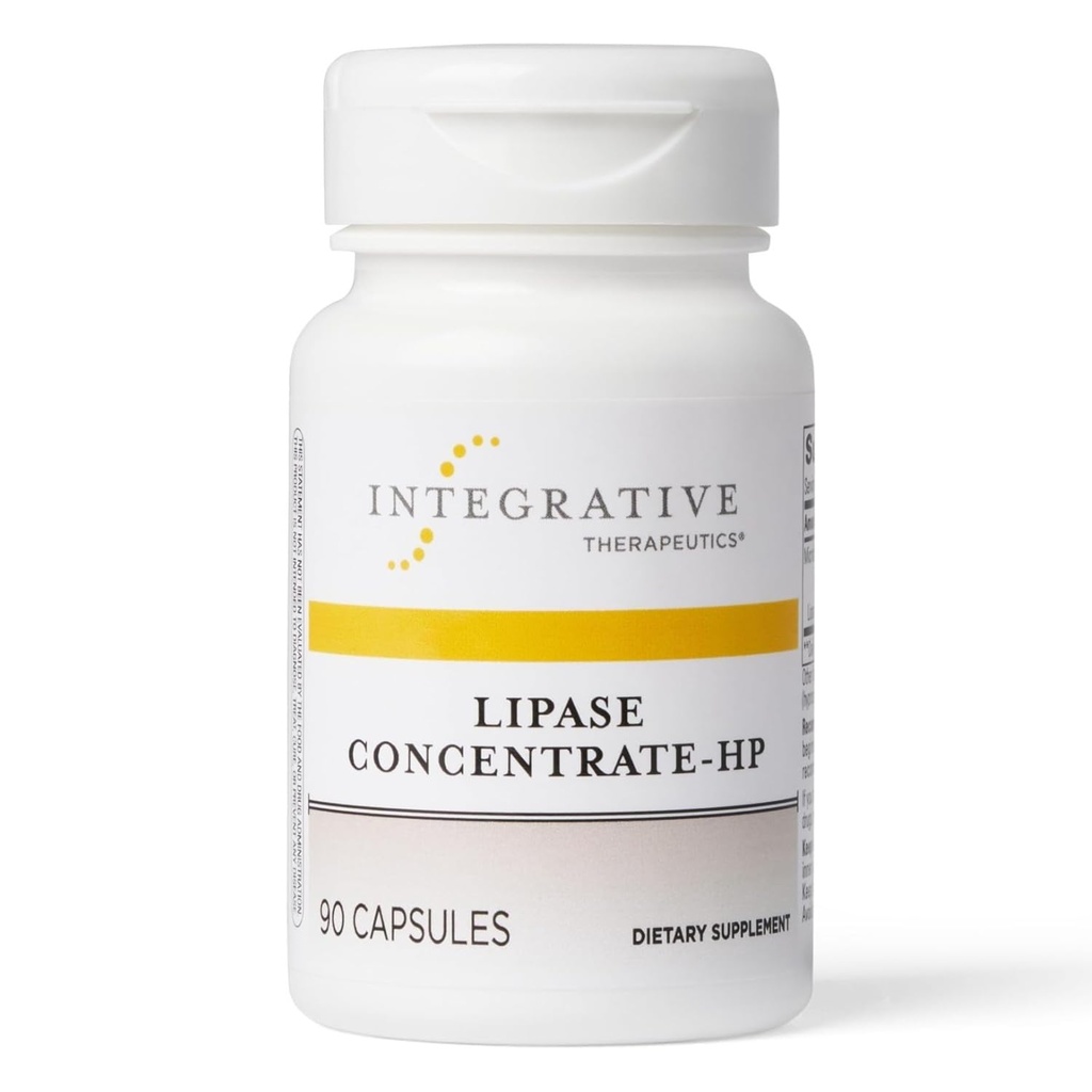 Integrative Therapeutics Lipase Concentrate-HP - Integratore di enzimi per la digestione dei grassi - Absorbimento Nutriente & GI Tract Health Support* - Dairy-Free & Vegan - 90 Count (45 Serve)
