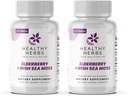 Erbe sane Wildcrafted Elderberry Sea Moss Capsule | 2600mg Irish Sea Moss + Elderberry Essentials Blend | US-Made, Vegan, Non-GMO, Easy-Swallow (2-Pack)