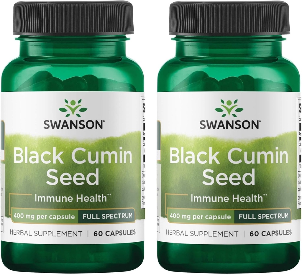 Swanson Full Spectrum Black Cumin Seed 400 Milligrams 60 capsule (2 Pack)