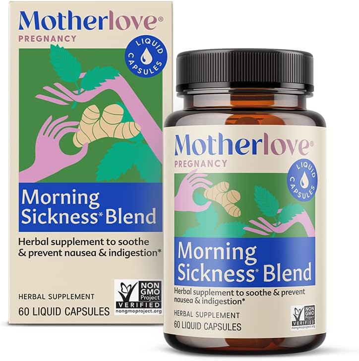 Motherlove Morning Sickness Blend (60 tappi liquidi) Integratore a base di erbe per il sollievo dal mattino—Vegan, Non OGM, erbe organiche, Kosher, Soy-Free