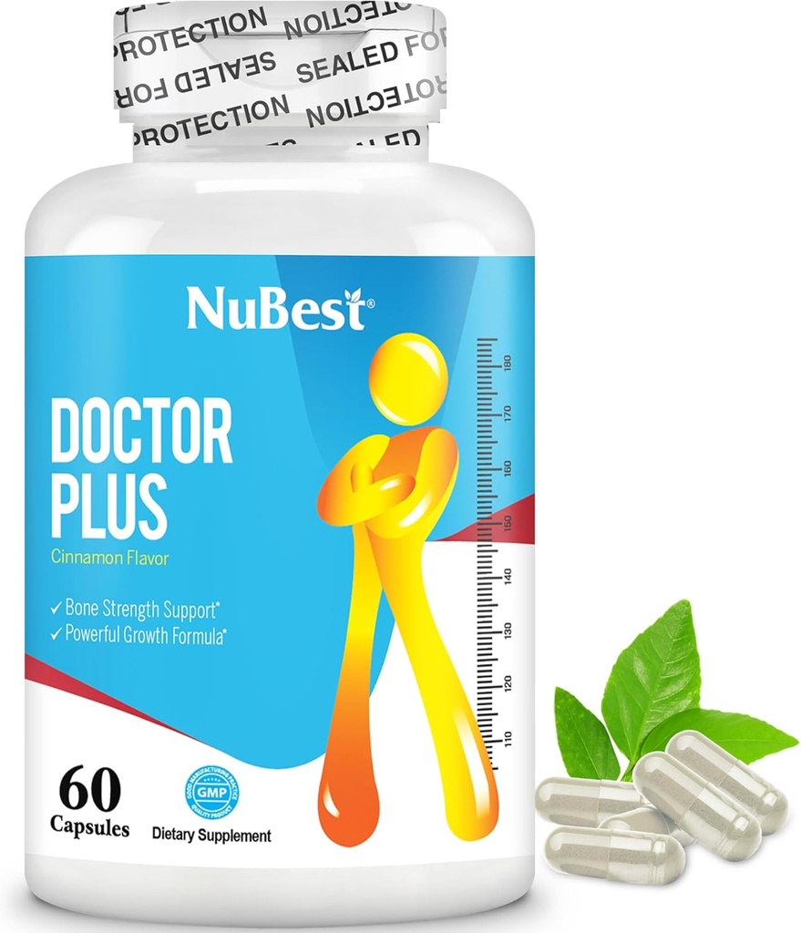 NuBest Doctor Plus con Calcio, Vitamina D3, Vitamina K2 (MK7), Magnesio Capsule per Bone Forza, Bones sani, Immunità, Calcium Assorbimento Max per Età 10+ | 60 capsule