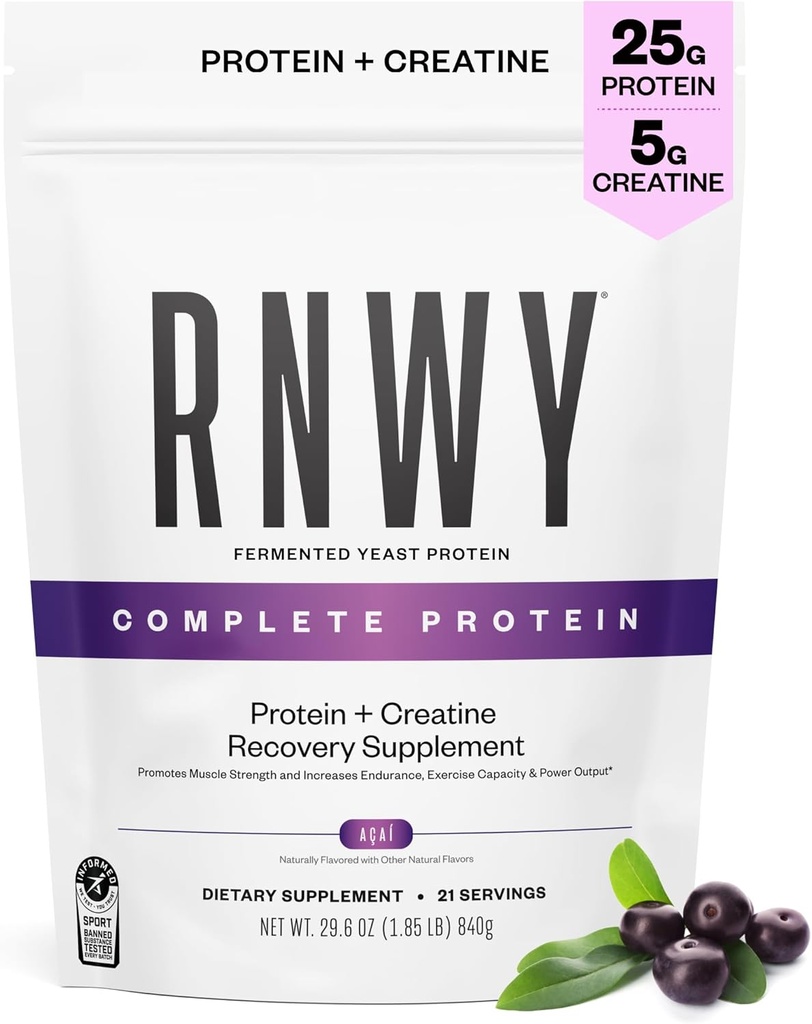 25g Acai Protein + 5g polvere di creatina, proteine vegetali vegane con enzimi digestivi da costruire e recuperare, 21 Serve