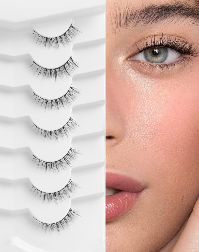 Ciglia naturali Ciglia naturali Ciglia corti Ciglia naturali Look Falso Ciglia scintillanti Ciglia 10mm Piccole ciglia Trucchi K50