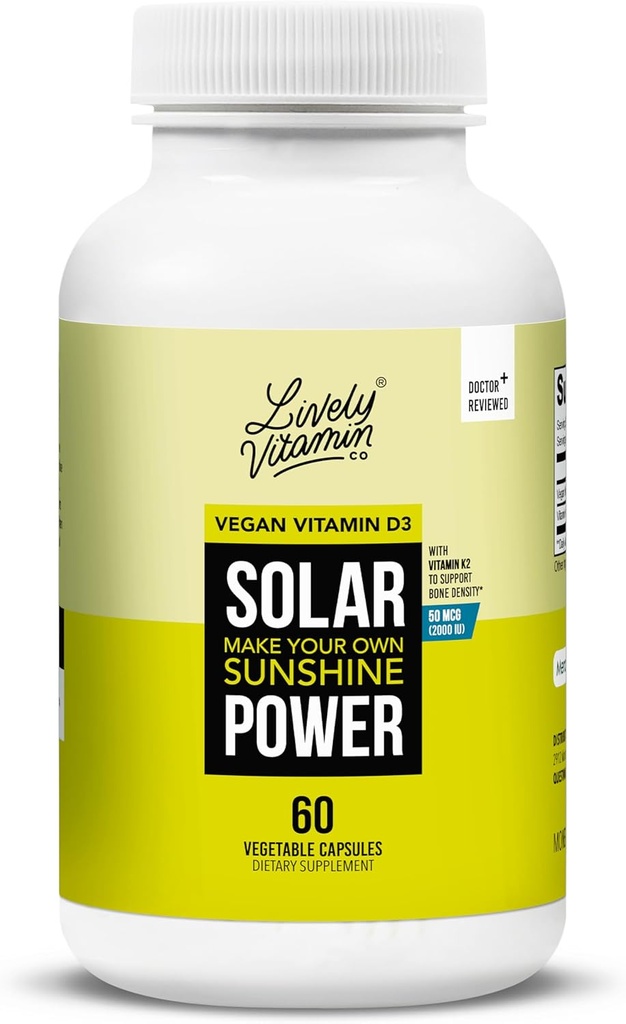 VITAMINA CO. Vitamina D3 2000 iu - Vitamina brevettata K - MK7 - Equilibrio immunitario - Funzione cerebrale - Mood - Cuore - Stress - 60 Conte