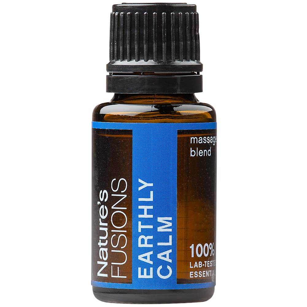 Fusioni naturali calma terrena, 100% pura e naturale miscela di olio essenziale per aromaterapia e uso topico, .5 Fl Oz (Pacchetto di 1) (15 mL)