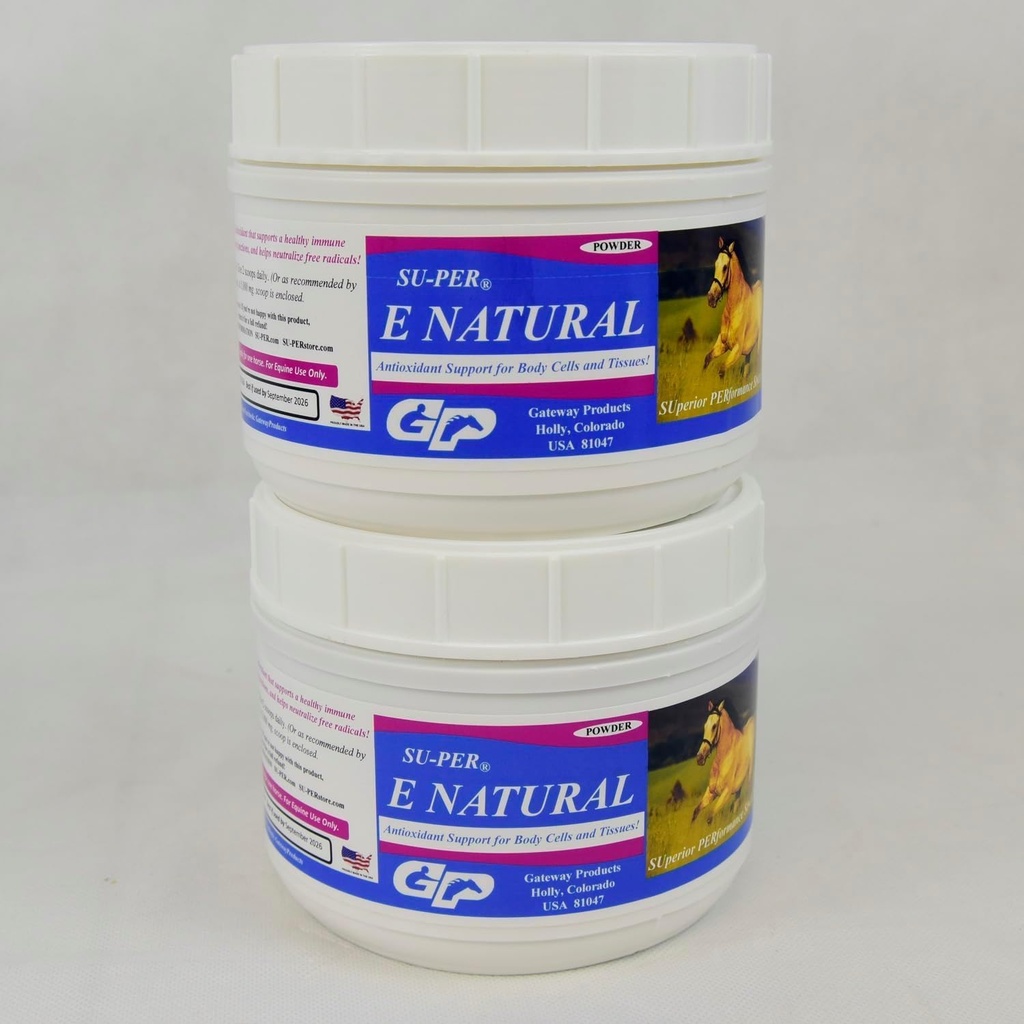 SU-PER E Natural Horse Vitamin E Supplemento - Integratore di vitamina E concentrato per Cavalli Performance - 1 Pound, (2 Confezione)