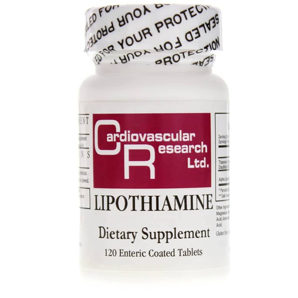 Ricerca cardiovascolare Lipothiamine B Supplemento 120 compresse - Vitamina B1 Ora con acido lipoico alfa - 1 X 120 Conte