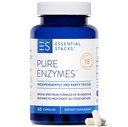 Essential Stacks Pure Digestive Enzymes (Gluten, Dairy & Soy Free) - 18 Enzimi per Digestione incl. Amylase, Lipase & Lactase - Vegetariano & Non OGM (60 capsule)