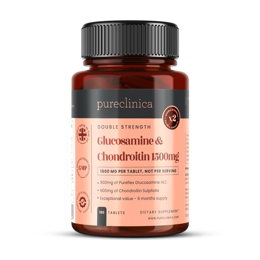 pureclinica alta resistenza 1500mg Glucosamina HCL & Chondroitin x 180 compresse