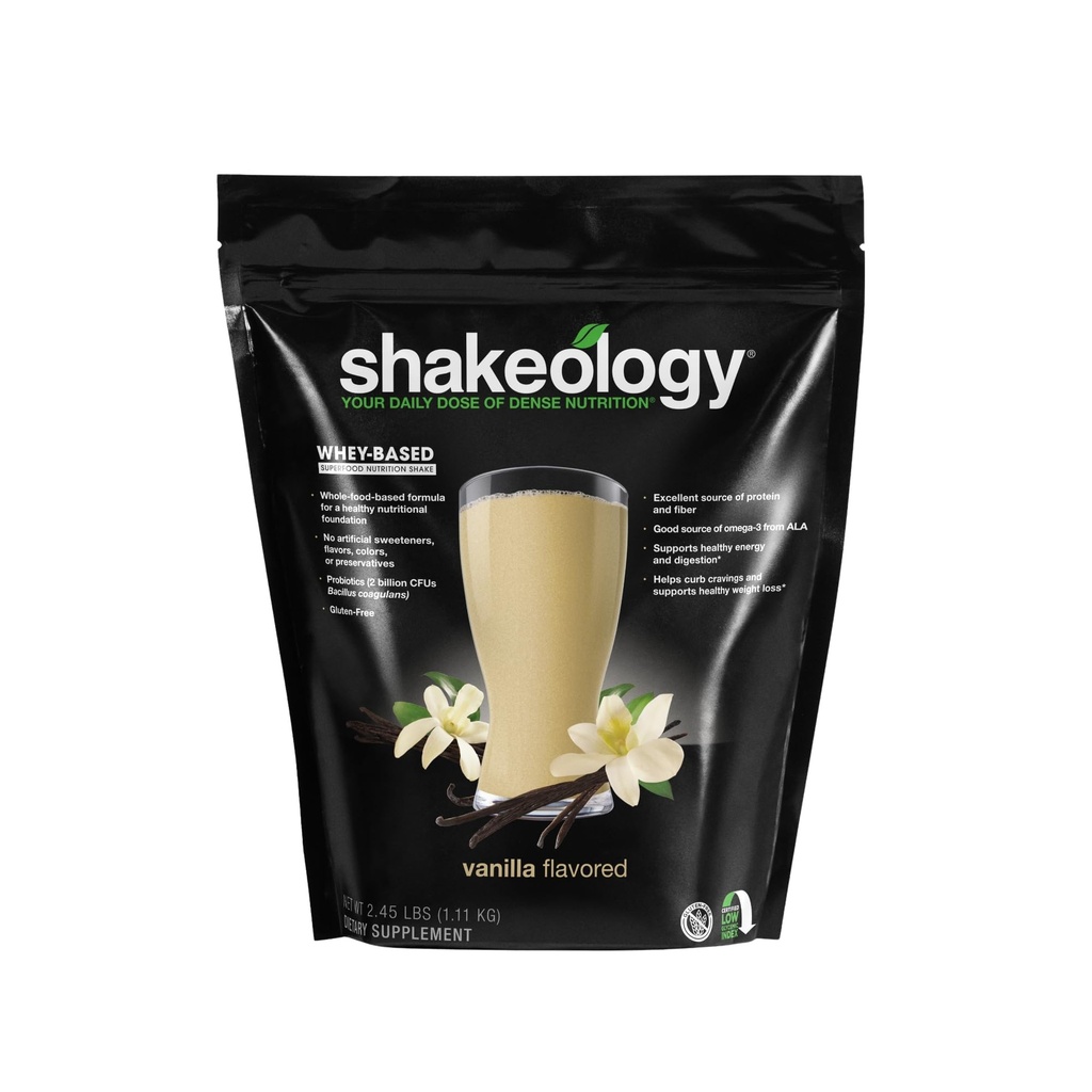 Shakeology Whey Protein Powder Blend - Gluten Free, Superfood Protein Shake with Vitamins and Minerals - Aiuta a sostenere la perdita di peso sana, supporto muscolare magra, salute del fegato - Vanilla, 30 Serve