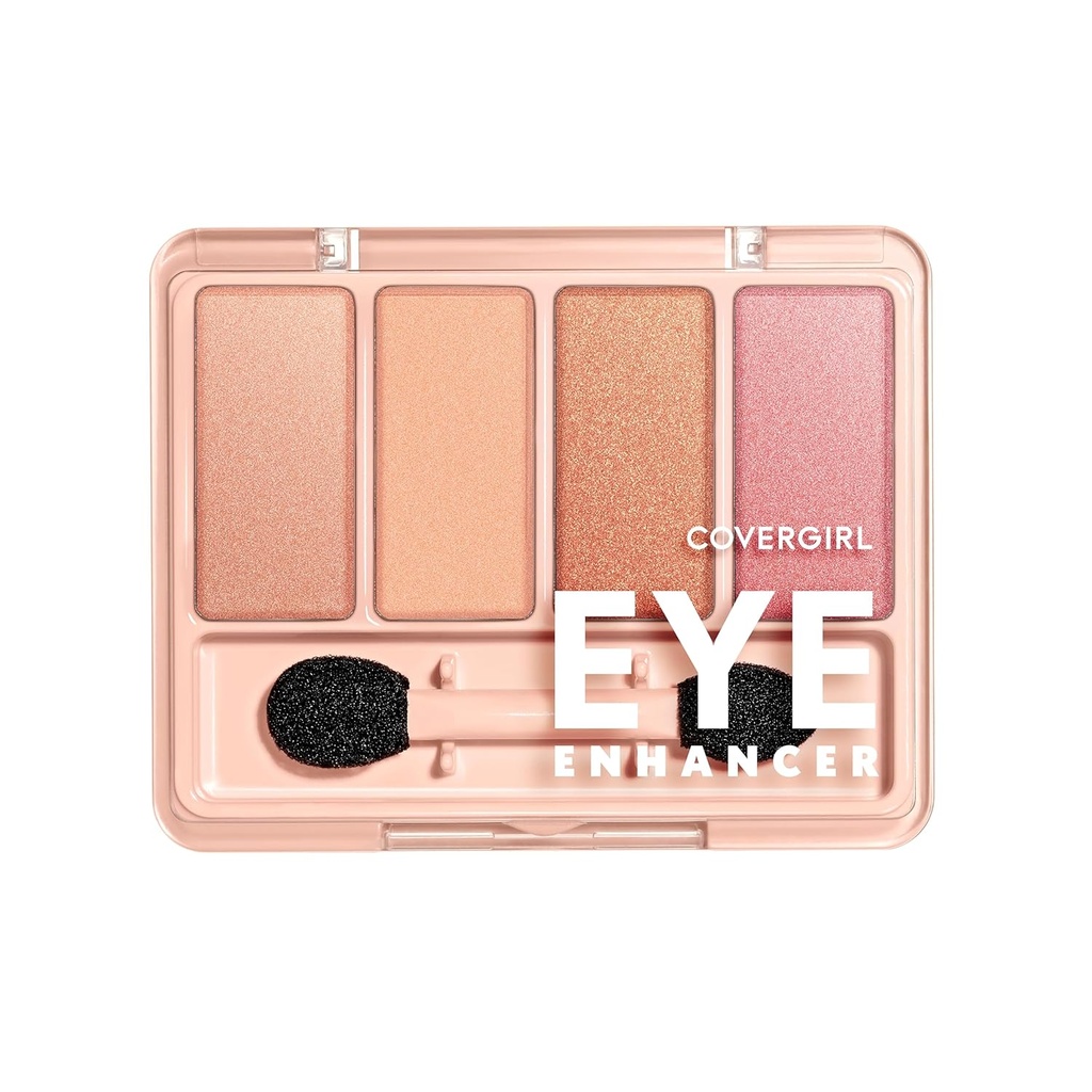 COVERGIRL Eye Enhancer, Bellini Spritz, Eyeshadow Quad, Facile da indossare, Clean & Vegan, Talc-Free, Matte & Shimmer Finishs, Smudge-Proof, 0.19oz