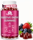 Gummie masticabili digestive: aiuta l'intolleranza alimentare, Debloat, e per digerire latticini, carboidrati, verdure, proteine, frutta -Amylase Protease Lipasi Lattasi- naturalmente Gummie Vegane aromatizzate. 60 conteggio