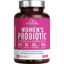 Probiotico femminile, 120 miliardi e 32 strati con mirtillo, prebiotici e enzimi digestivi, Gut, Vaginal & Urinary Tract Support, 30 capsule di rilascio ritardate