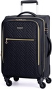 BAGSMART Carry on Bag 20 pollici,Softside Expandable Suitcase with Spinner Wheels, Bagaglio 22x14x9 Airline Approvato Rolling Lightweight Suitcases for Women Men, Compact Carry-On (nero)