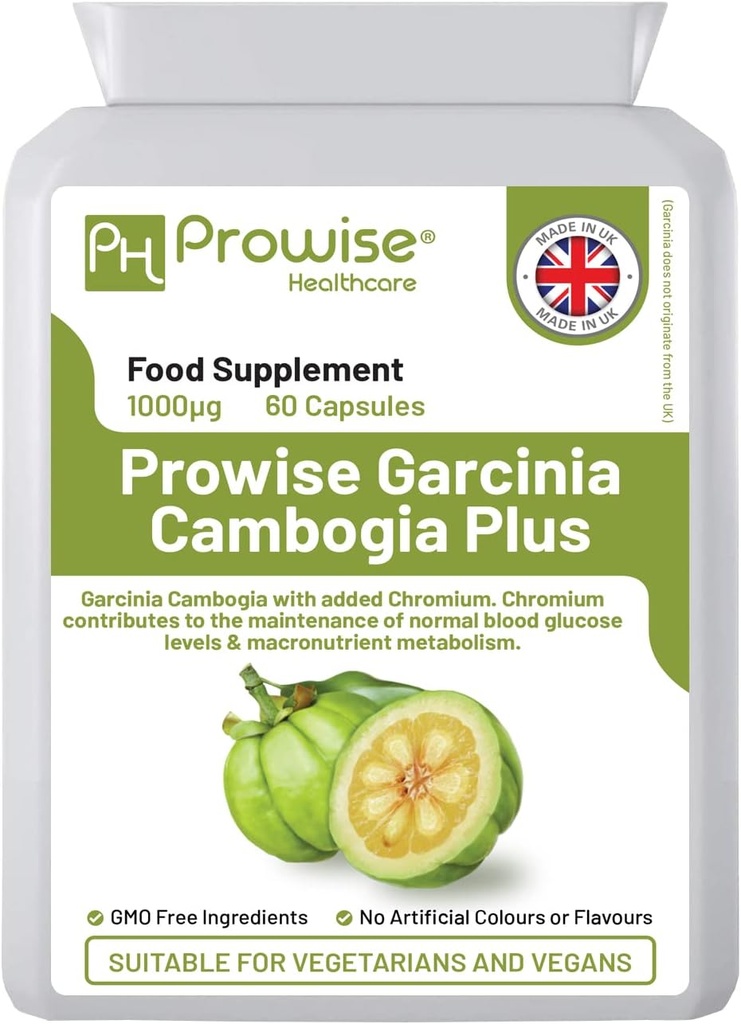 Garcinia Cambogia 1000mg 60 capsule - UK Prodotto | GMP Standards by Prowise Healthcare - Adatto per vegetariani e vegani