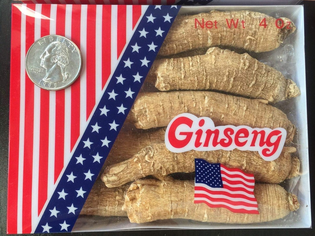 Ginseng americano dal Wisconsin, Radice di Ginseng / Ginseng Slice / Ginseng Tea, 4 once (Jumbo Long Roots)